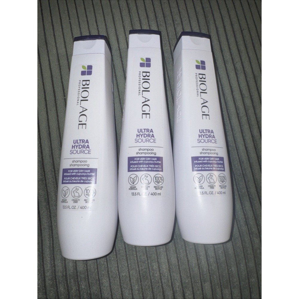 3 Biolage Ultra Hydra Source Shampoo For Very Dry Hair 13.5 Fl Oz NEW BOTTLES
